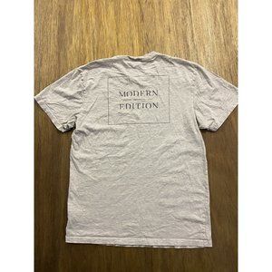 Modern Edition Beige Graphic Crew Neck Tee T Bar Small